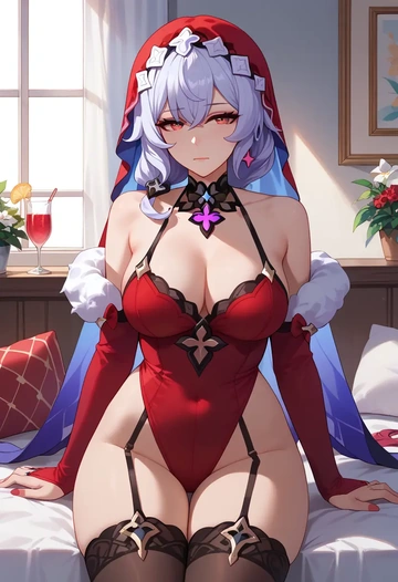 star rail,black swan,Christmas,sexy, stockings,  - AI generated anime art